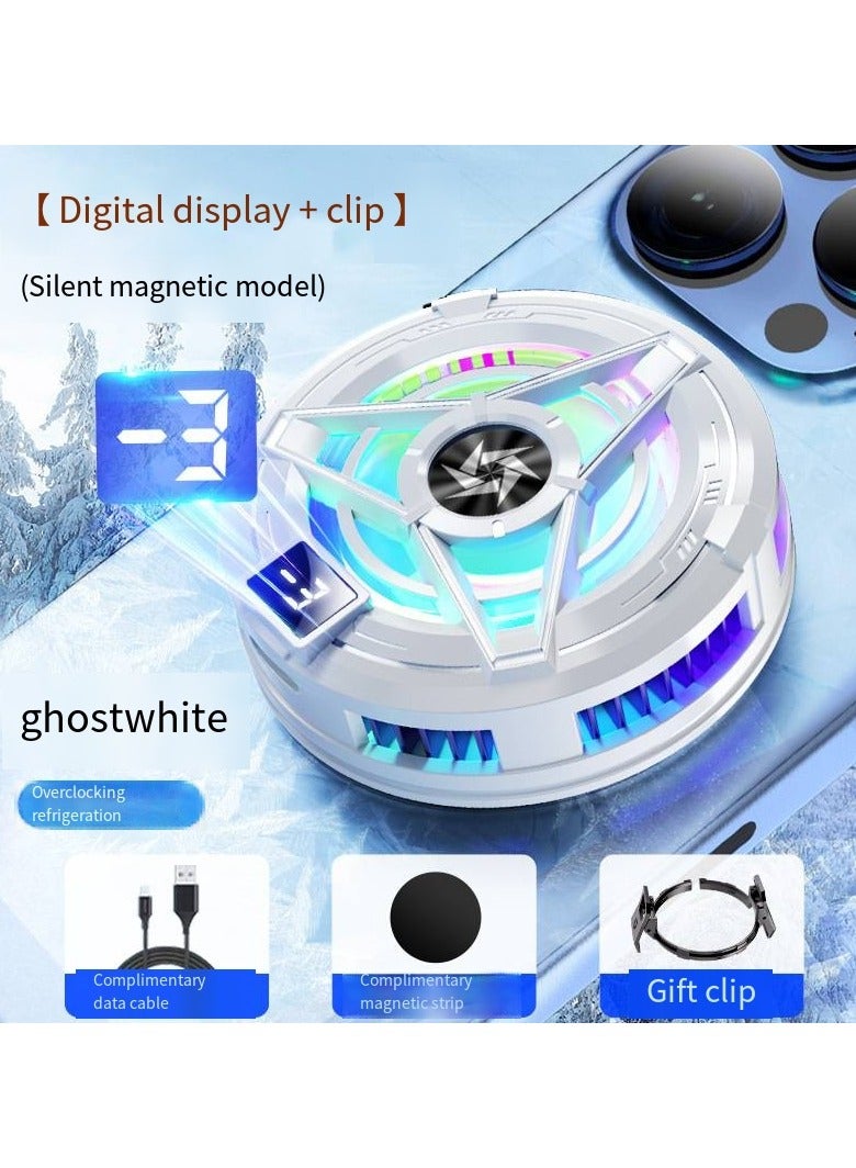 Magnetic Cell Phone Cooler, RGB Phone Cooling Fan Portable Lightweight Mobile Phone Cooling Fan, Phone Radiator with Temperature Display for Mobile Gaming,Tiktok Live Streaming - Image 3