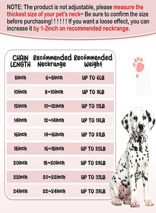 LEIFIDE Dog Chain Collar Diamond Link Puppy Collar 12 mm Wide Dog Necklace Metal Cat Chain Pet Crystal Necklace Jewelry Accessories for Small Medium Large Pet(8 Inch,Rose Gold, Pink) - Image 3