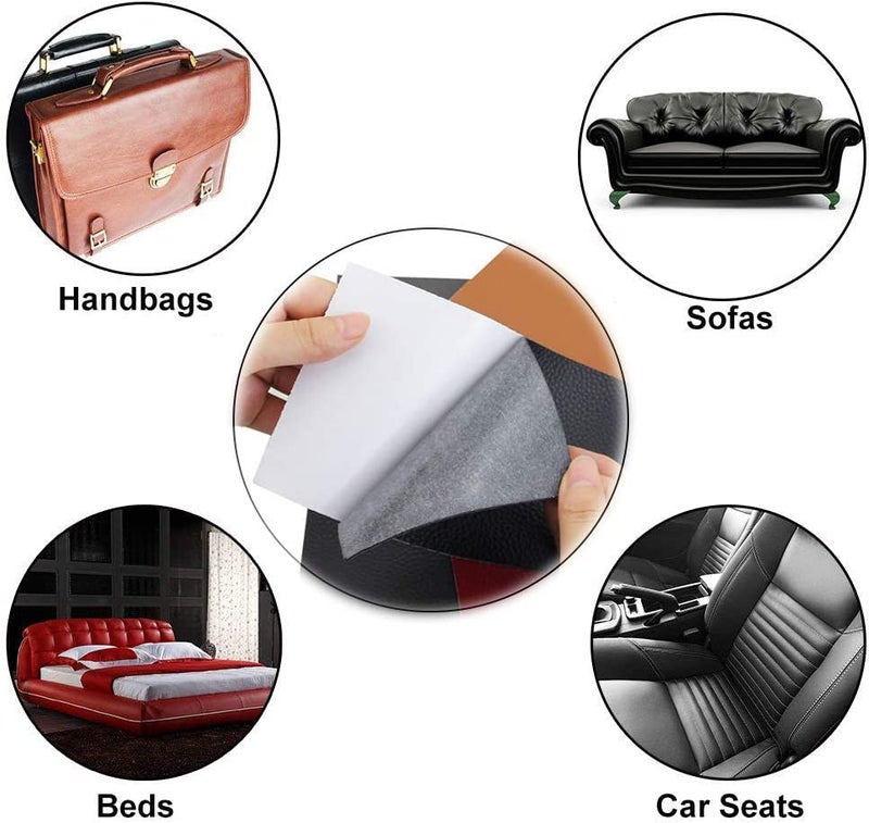 Cosmos Star™ Black Leather Repair Kit 4"x8" Inch for Couches, Cars, Furniture, Sofas, Car Seats, Handbags, Jackets - Super Thin Vinyl Patch - Image 3