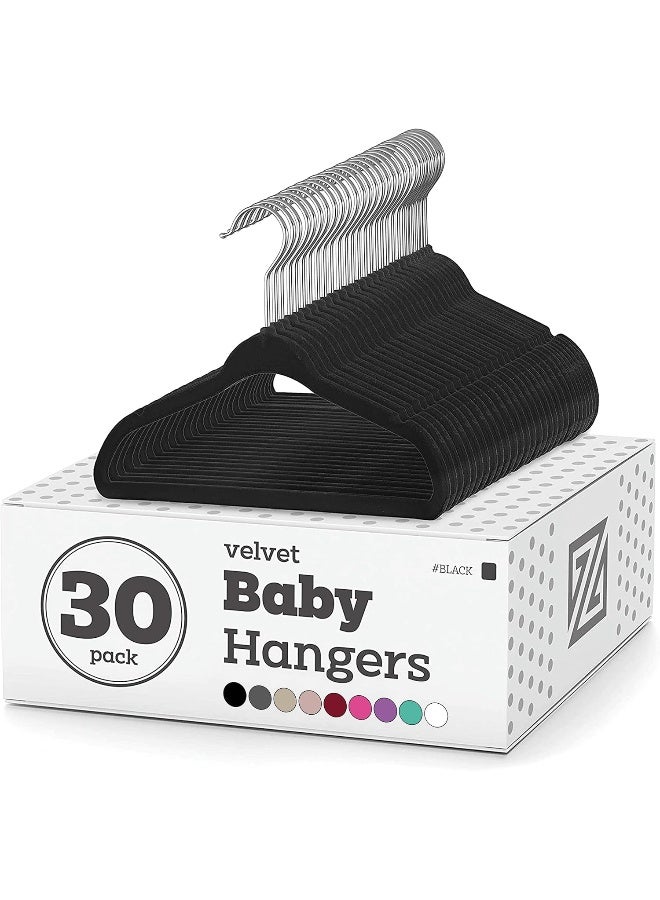 Zober Baby Velvet Hangers - 30 Pack Black - Image 1
