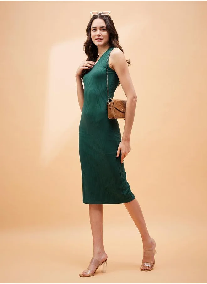SASSAFRAS Ribbed Sleeveless Dress