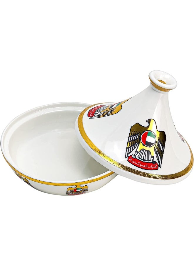 AKDC AKDC Special Design Ceramic Tajine UAE National Day Celebrations Tagine Pot Non Stick for Home Kitchen Restaurant United Arab Emirates Flag Days Logo Design Cooking Pots Casserole  - Image 2