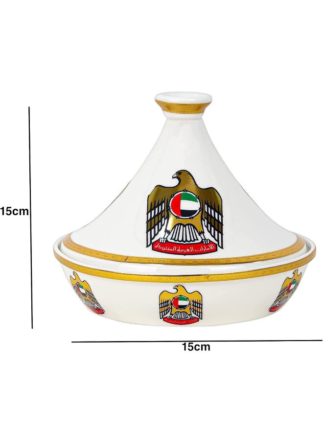 AKDC AKDC Special Design Ceramic Tajine UAE National Day Celebrations Tagine Pot Non Stick for Home Kitchen Restaurant United Arab Emirates Flag Days Logo Design Cooking Pots Casserole  - Image 5