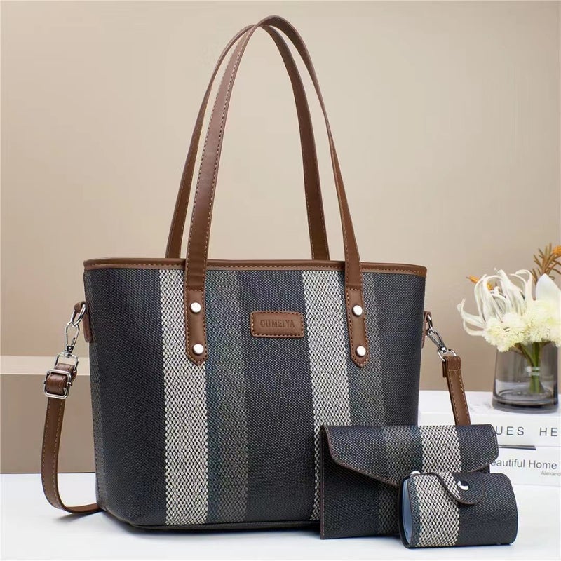 New Color Contrast Large Capacity Bucket Bag Canvas Handbag Vintage Light Luxury Trendy Shoulder Crossbody Bag - Image 2