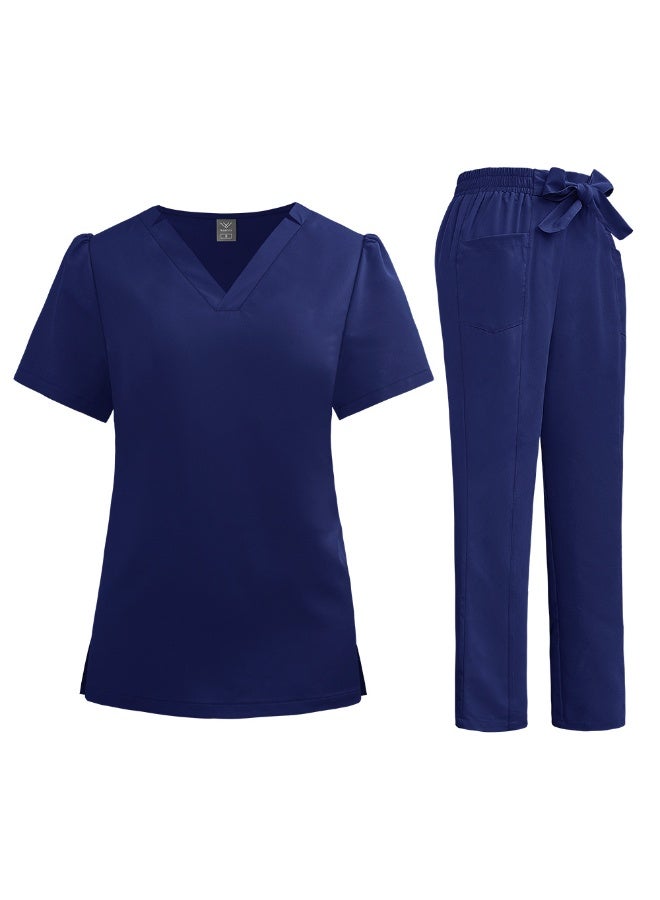 NIBEMINENT Nursing Hospital Uniforms V-Neck Straight Pant Medical Scrub Set Fashion Scrubs Clinical Uniform Woman Workwear - Image 1