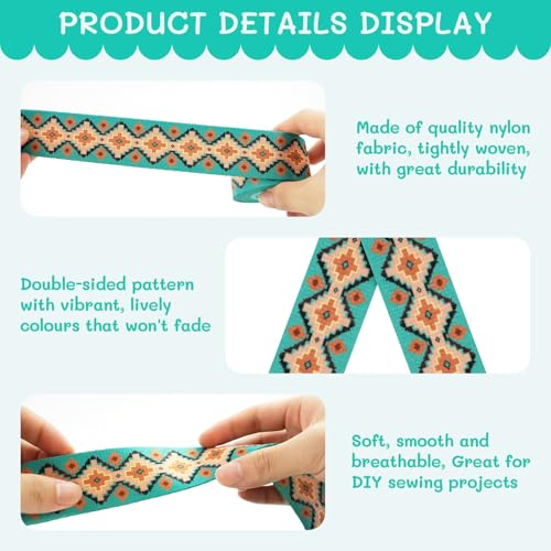 YOGHAVRS Nylon Webbing 1.5 Inch Patterned Webbing Strap High Strength Nylon Strap for Bags Indoor Outdoor Gear Crafting DIY Repairing Belt Camping Hiking Sports - Image 3