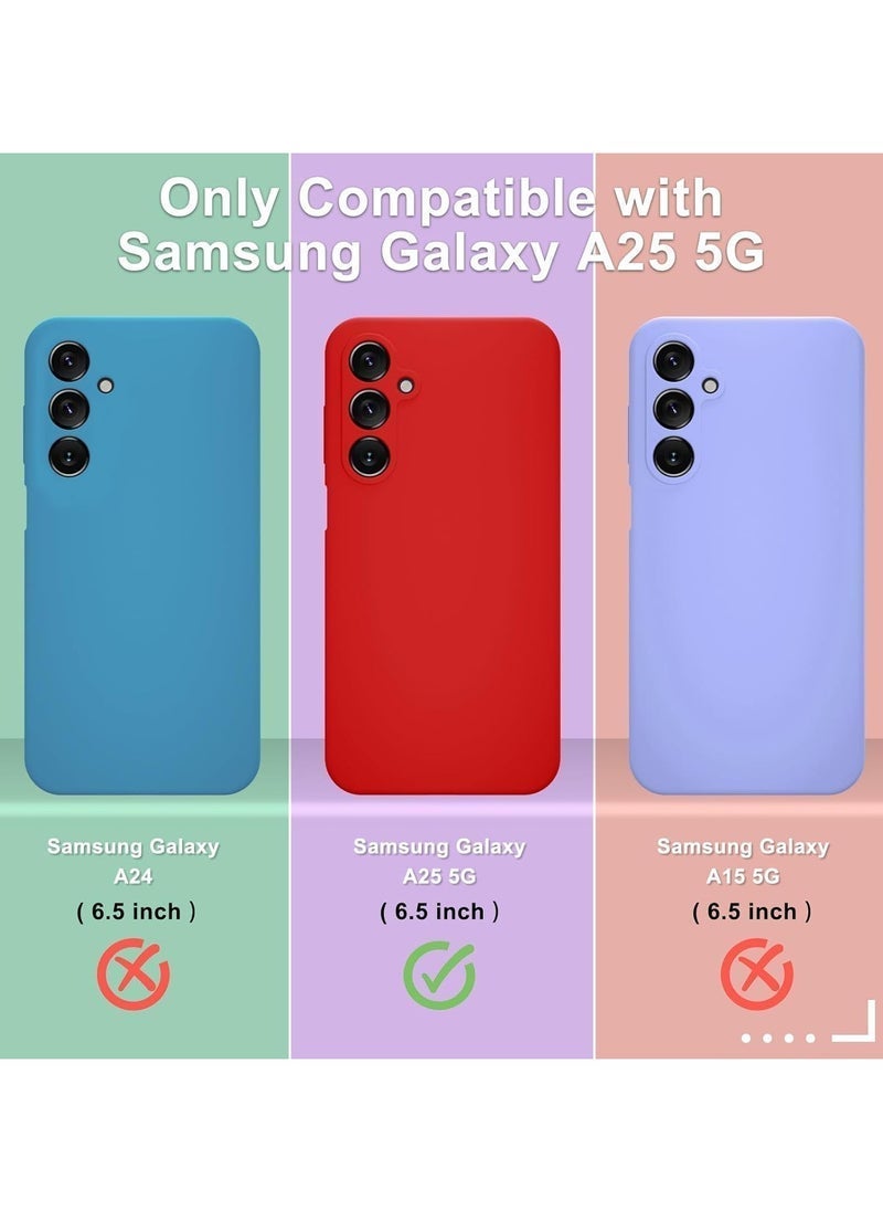 Raxoom Samsung Galaxy A25 5G Case â€“ Silicone Phone Case with 1 Screen Protector, Soft Anti-Scratch Microfiber Lining, Full Body Shockproof Slim Cover, Supports Wireless Charging, Red - Image 2
