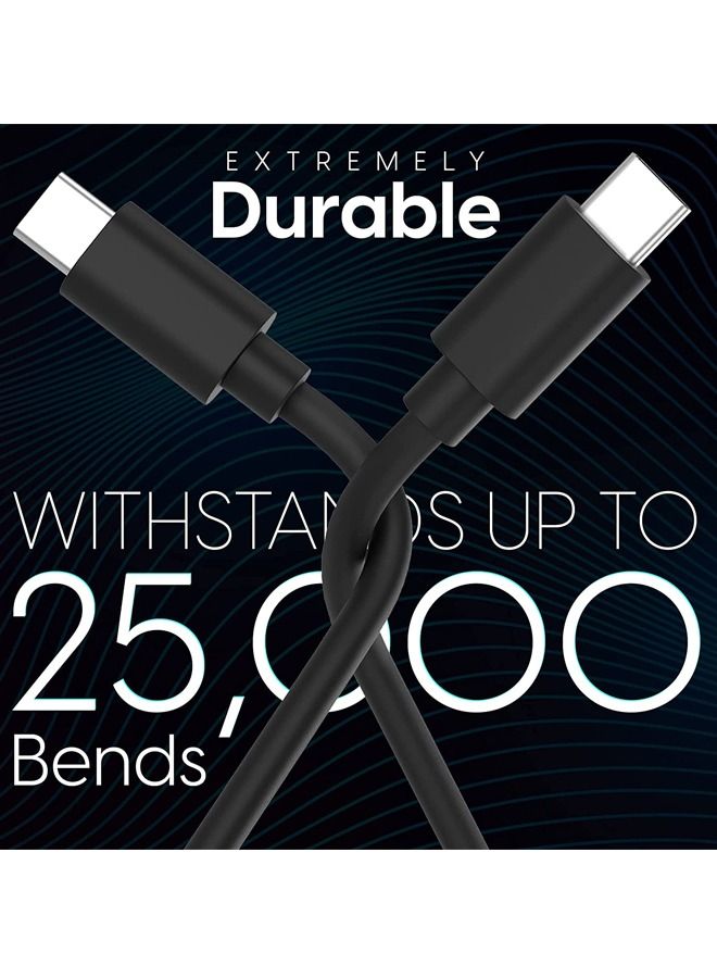 Captaintech iphone 15  3A 60W USB C to USB C Cable 1M Android Phone Charger Heavy Duty PD Type C Fast Charging Power Delivery Cord for Samsung Galaxy S21 / S20 / S10 / S9 / S8 For Apple MacBook iPad Pro 2PCS - Image 4