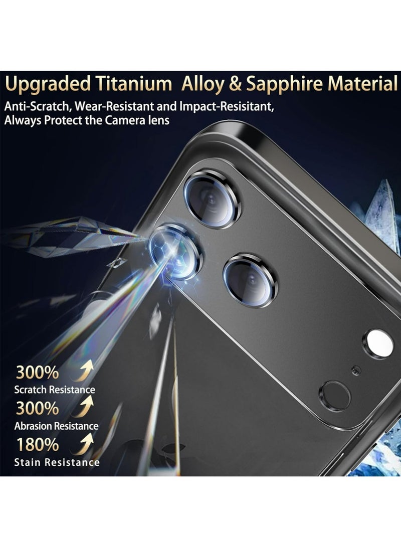 بولوز 2 حزمة كاميرا عدسة حامي لآيفون 17 برو ماكس الملحقات ، سبيكة الألومنيوم المعدنية حامي كاميرا الزجاج المقوى ، [الصف العسكري مقاوم للكسر] [حالة صديقة] -أسود - Image 3