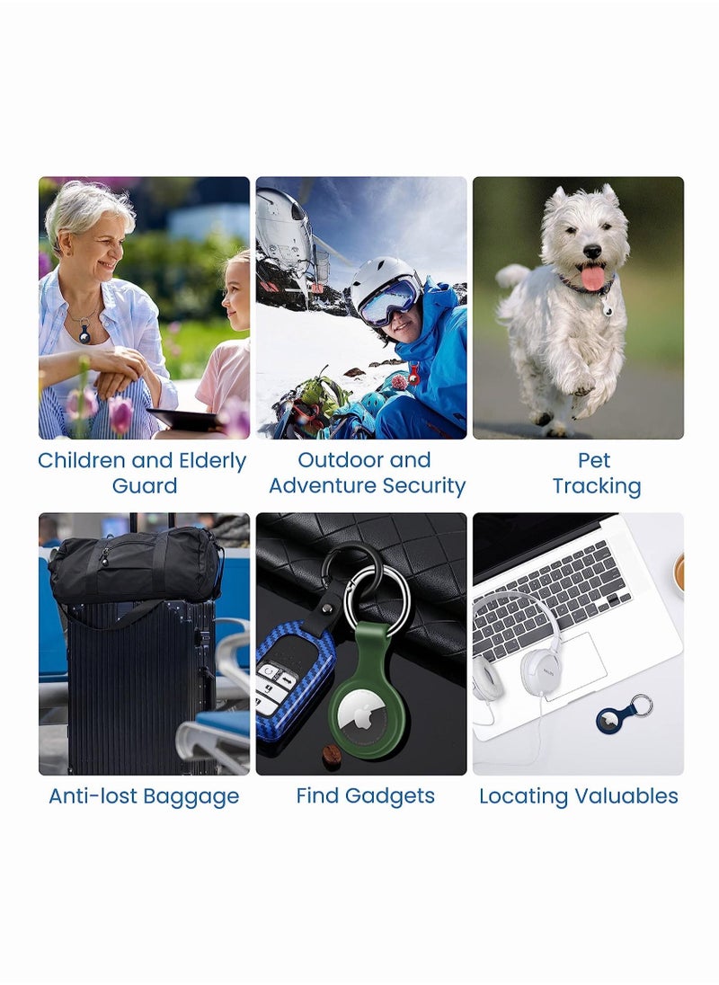 Generic - 4 Piece Protective Leather Airtag Case Apple AirTag Keyring Compatible with Apple AirTag - Image 1