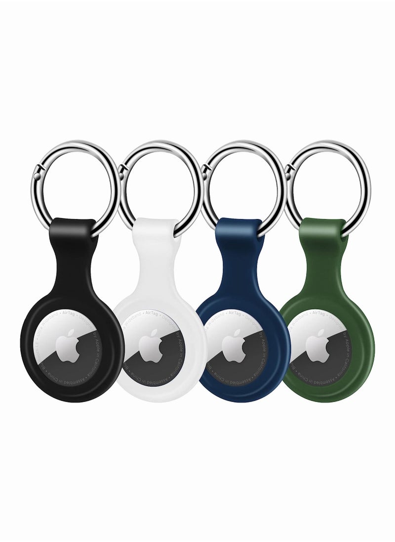 Generic - 4 Piece Protective Leather Airtag Case Apple AirTag Keyring Compatible with Apple AirTag - Image 1