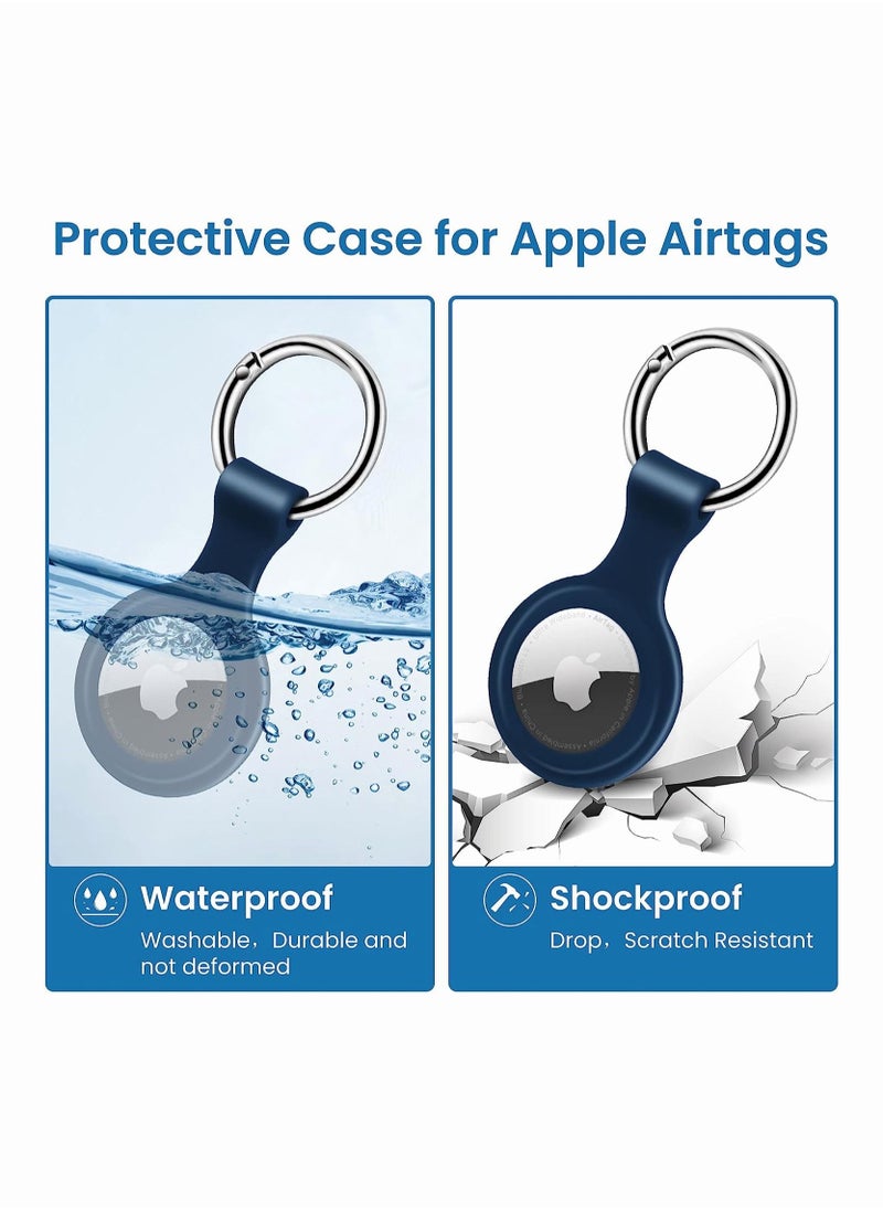 Generic - 4 Piece Protective Leather Airtag Case Apple AirTag Keyring Compatible with Apple AirTag - Image 1