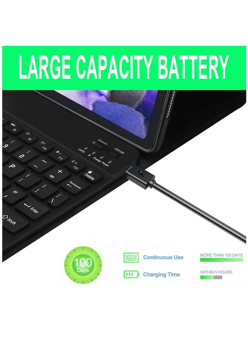 Generic - Detachable Bluetooth Keyboard Case for Samsung Galaxy Tab S9 Plus (12.4 Inch, 2023) - Slim Stand Cover with S Pen Holder for Models SM-X810/X816B/X818U, Black - Image 1