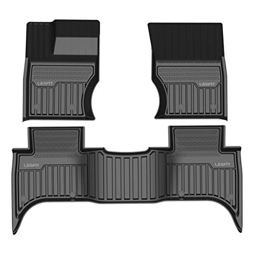 LASFIT حصائر أرضية LASFIT تناسب لاند روفر رينج روفر سبورت 2014-2022، حصائر مطاطية مخصصة لجميع الأحوال الجوية مقاومة للماء للصفين الأول والثاني، باللون الأسود - Image 1
