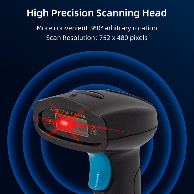 1D/2D Barcode Scanner Handheld USB Wired Bar Code Reader Manual Trigger/Auto Continuous Scanning Support Paper Code Compatible with Windows Android Mac for Supermarket Retail Store Library Logistics - Image 4