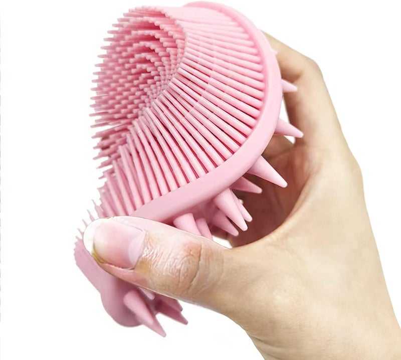 MR LION Pink Exfoliating Body Scrubber and Shower Brush Soft Silicone Loofah for Kids and Adults All Skin Types - Image 2