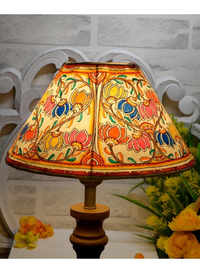 SHILP KATHA SHILP KATHA Handicraft Leather Lamps Shade For Home Decoration - Handmade Decorative Designer Side Table Desk Lamp Shade for Bedroom and Living Room Home Decor | Lotus Bloom - (10 inch Diameter)  - Image 1