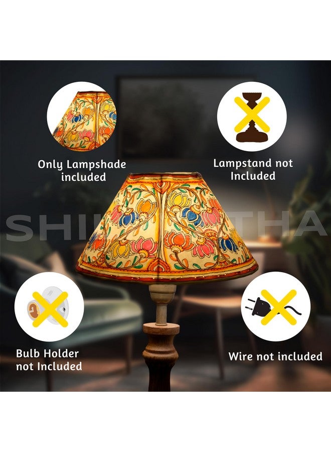SHILP KATHA SHILP KATHA Handicraft Leather Lamps Shade For Home Decoration - Handmade Decorative Designer Side Table Desk Lamp Shade for Bedroom and Living Room Home Decor | Lotus Bloom - (10 inch Diameter)  - Image 3