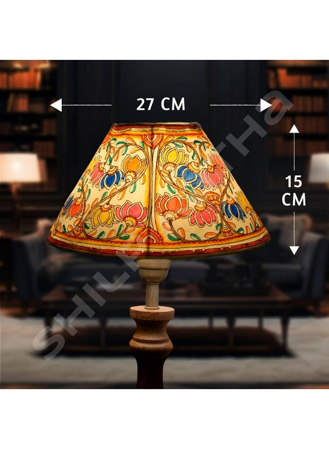 SHILP KATHA SHILP KATHA Handicraft Leather Lamps Shade For Home Decoration - Handmade Decorative Designer Side Table Desk Lamp Shade for Bedroom and Living Room Home Decor | Lotus Bloom - (10 inch Diameter)  - Image 4