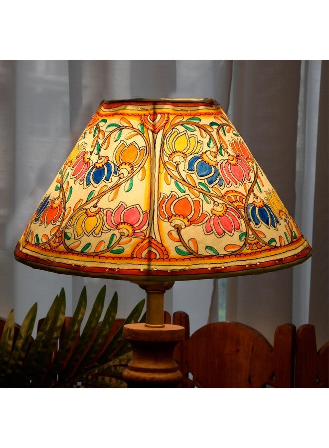 SHILP KATHA SHILP KATHA Handicraft Leather Lamps Shade For Home Decoration - Handmade Decorative Designer Side Table Desk Lamp Shade for Bedroom and Living Room Home Decor | Lotus Bloom - (10 inch Diameter)  - Image 5