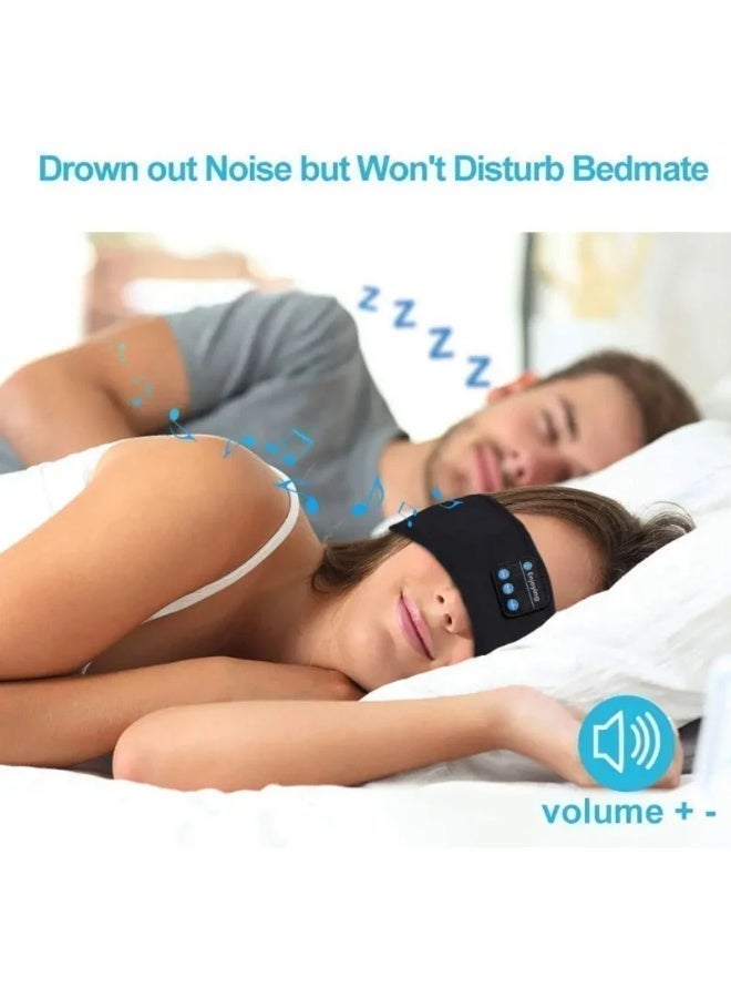 Cazadora Bluetooth Sleeping Headphones Sports Headband for Side Sleepers with Thin Ultra-Soft Elastic Design, Wireless Music Earphones with Noise Isolation Sealed Earcups, Bluetooth 5.0 Stable Connection up to 10m, Lightweight 80g Comfortable Sleep Headband Eye Mask Alternative for Men and Women, Long Battery Life up to 10 Hours, Built-In Microphone, Soft Fabric Headband for Sleeping, Yoga, Travel, Meditation, Relaxation, Black Color, Portable Wireless Sleep Headphones for Home and Travel Use - Image 2