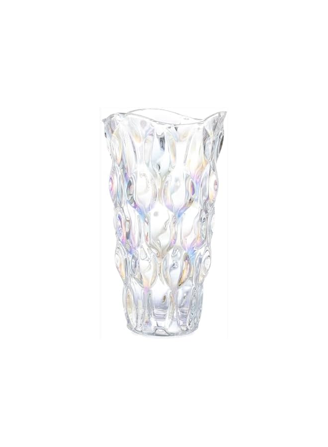 The Bros Unbreakable Flower Glass Vase, Sparkle vase Bohemian Style, Clear Glass Vase for Centerpieces, Kitchen,Office, Living Room,Wedding,Gifts, Perfect Home Decor Glass Vase, 9.5inch (Sparkle) - Image 2