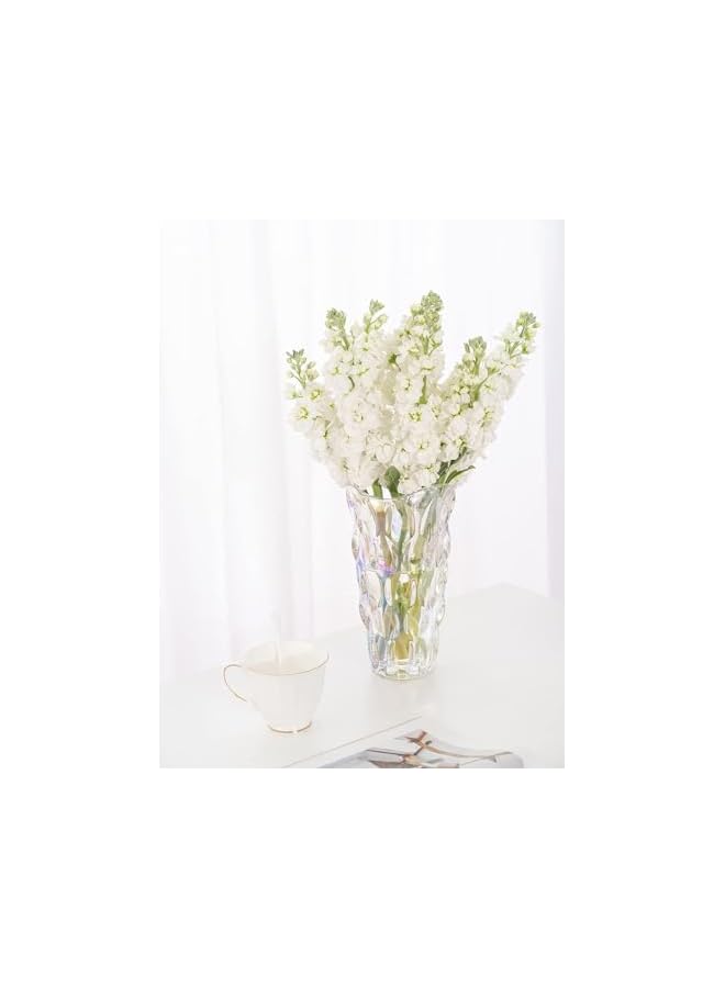 The Bros Unbreakable Flower Glass Vase, Sparkle vase Bohemian Style, Clear Glass Vase for Centerpieces, Kitchen,Office, Living Room,Wedding,Gifts, Perfect Home Decor Glass Vase, 9.5inch (Sparkle) - Image 4