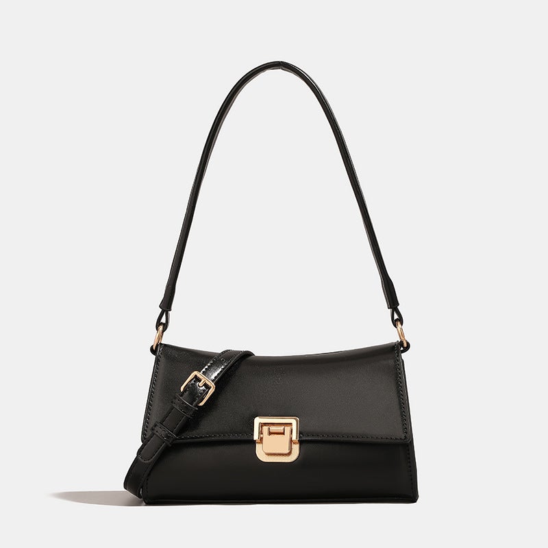 Black Underarm Bag Women'S New Oil-Locked Summer Trendy Texturized Niche Single-Shoulder Portable Small Square Bag Women'S Crossbody Bag - Image 3