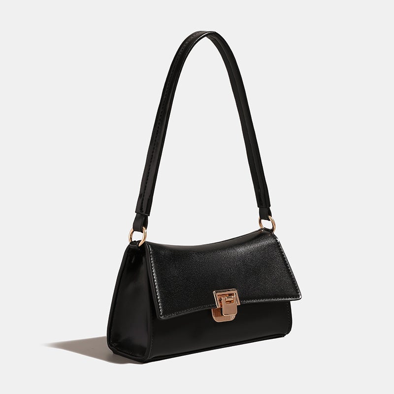 Black Underarm Bag Women'S New Oil-Locked Summer Trendy Texturized Niche Single-Shoulder Portable Small Square Bag Women'S Crossbody Bag - Image 4