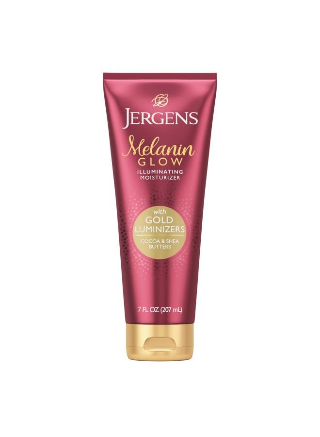 Jergens Hand and Body Lotion, Melanin Glow Illuminating Moisturizer, with Gold Luminizers, 7 Oz - Image 1