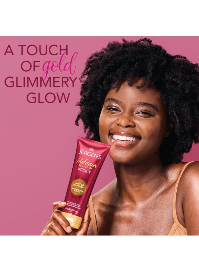 Jergens Hand and Body Lotion, Melanin Glow Illuminating Moisturizer, with Gold Luminizers, 7 Oz - Image 2