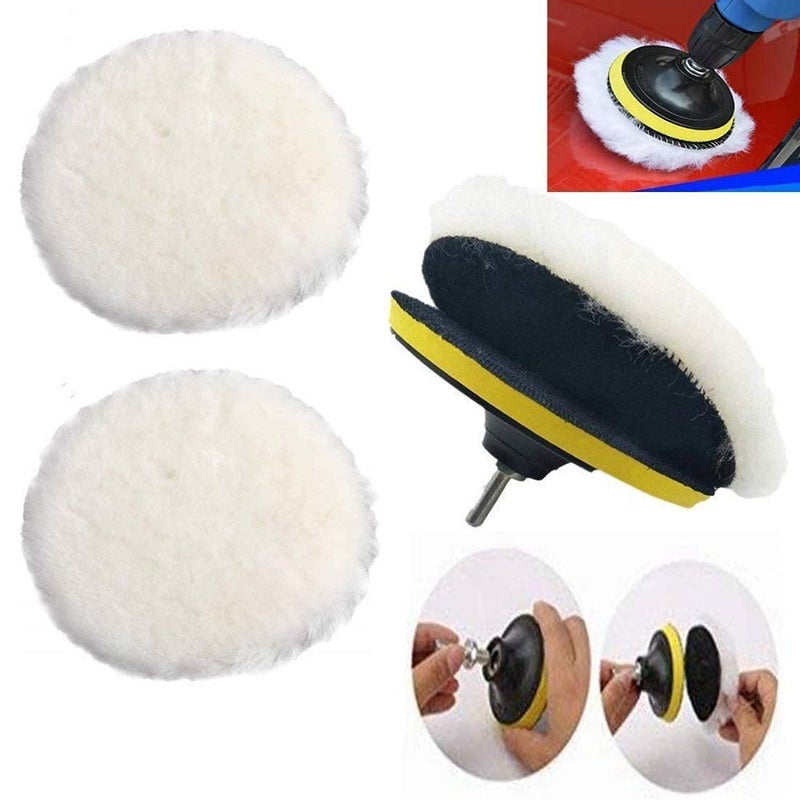 Diy Crafts Polishing Wool Pad With Backer Pad Sucker and Connecting Rod for Home Wall Paint Remove Cleaning Polishing, Pack of 1 Set, 6" (Multicolor) - Image 2