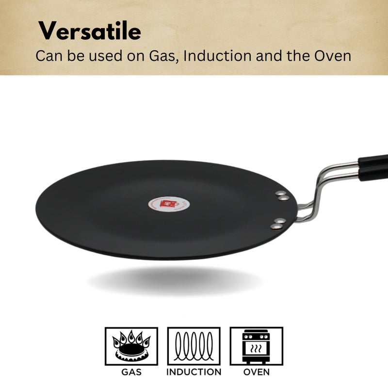 LAZYwindow مقلاة روتي LAZYwindow مصنوعة من الألمنيوم المؤكسد، قاعدة تحريض، سوداء - Image 5