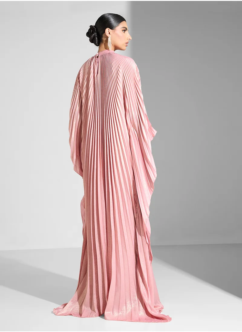 Golden Apple Pleated Maxi Dress