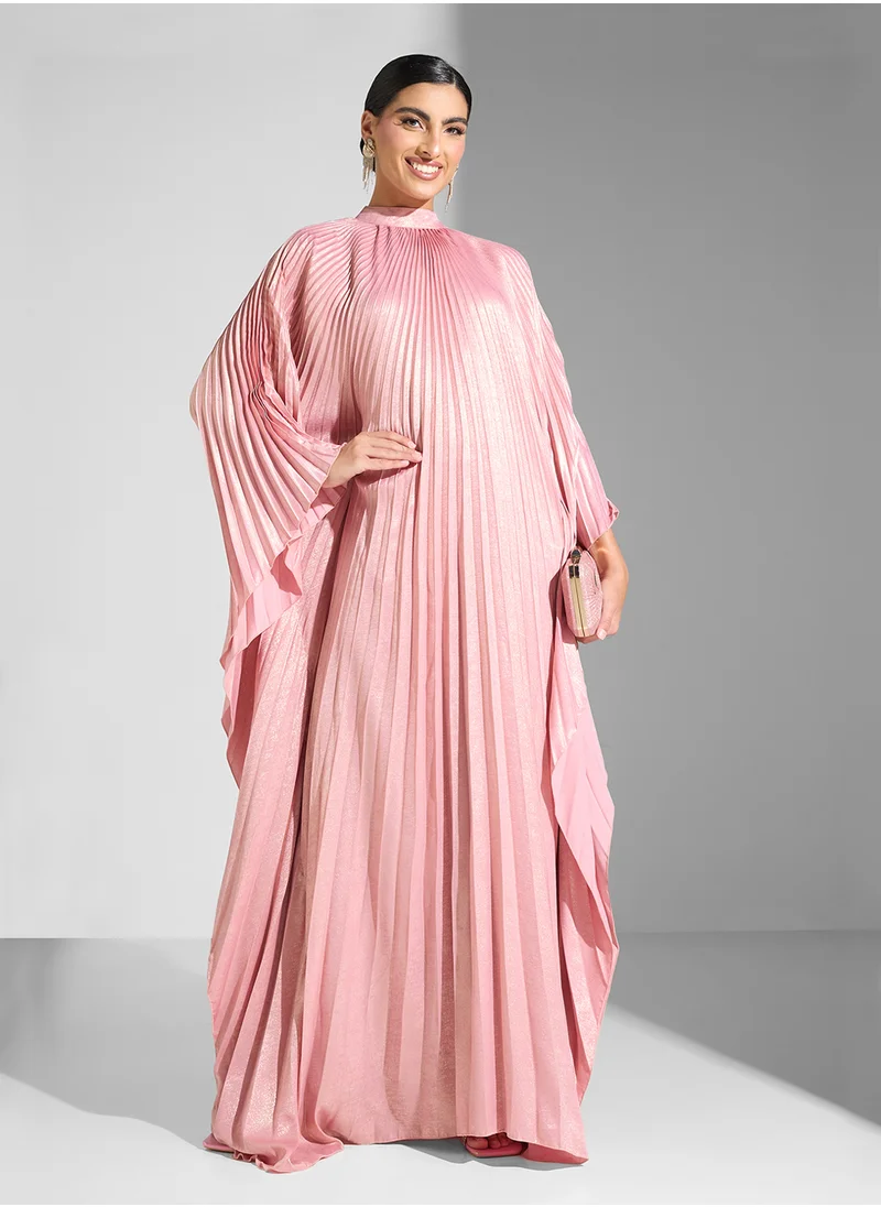 Golden Apple Pleated Maxi Dress