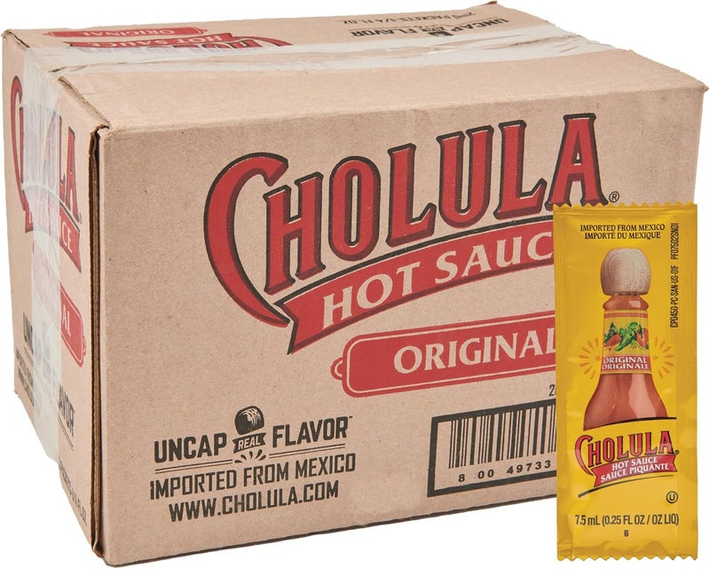 Cholula Original Hot Sauce Packets - 200 Count Individual Hot Sauce Packets with Mexican Peppers and Signature Spice Blend - Image 1