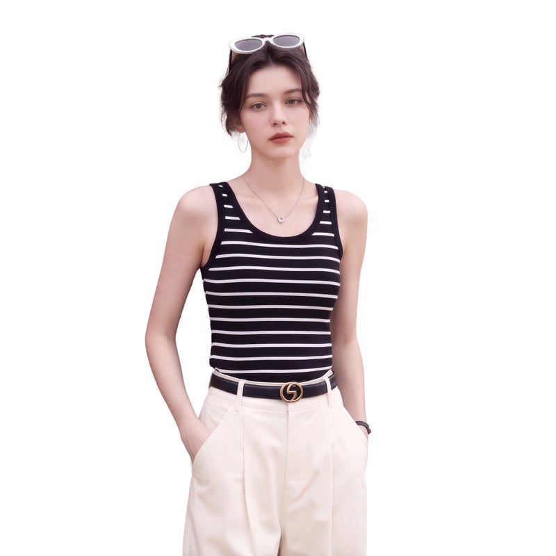 Women's Striped Cotton Sleeveless Cami - Image 5