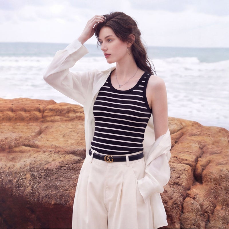Women's Striped Cotton Sleeveless Cami - Image 3