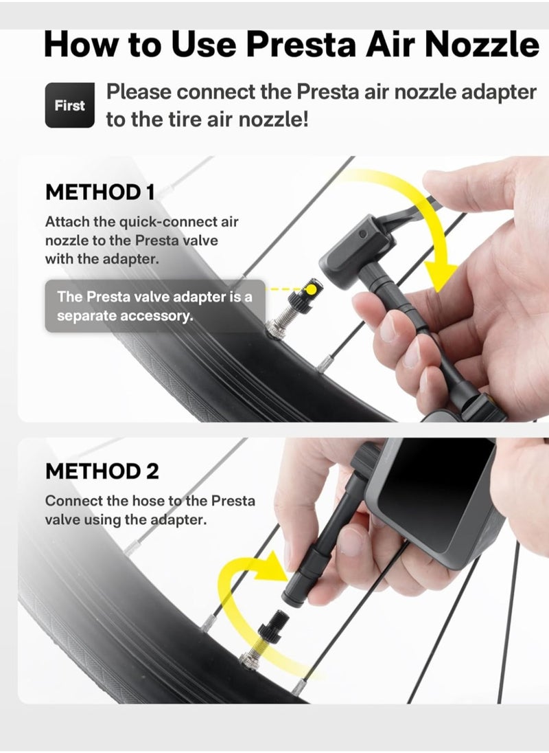 HOTO - Mini Electric Air Pump – HOTO Pocket Tire Inflator with 150 PSI Max, Fast USB-C Charging, Custom Presets, Digital Display, Lightweight Design – Black – QWCQA002 - Image 1