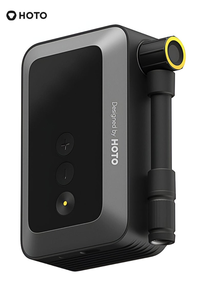 HOTO Mini Electric Air Pump – HOTO Pocket Tire Inflator with 150 PSI Max, Fast USB-C Charging, Custom Presets, Digital Display, Lightweight Design – Black – QWCQA002  - Image 1