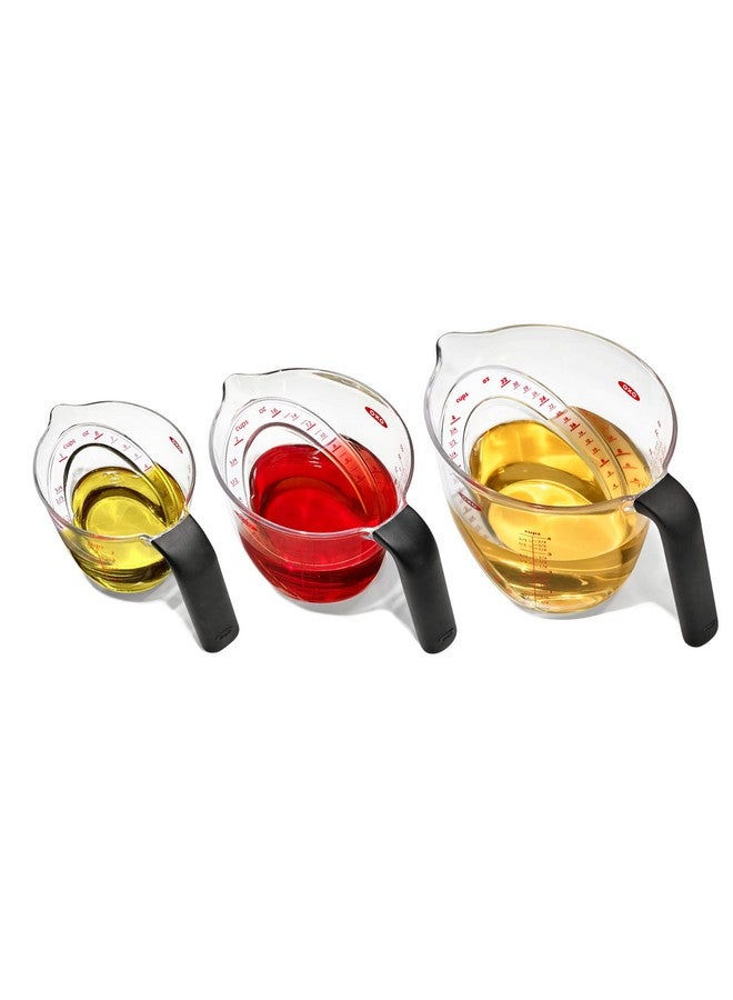 OXO مجموعة أكواب قياس مائلة من OXO Good Grips مكونة من 3 قطع - تريتان رينيو - Image 1