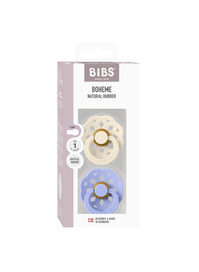 BIBS Pacifier Boheme 2 PACK Latex Size 1 Ivory/Hush - Image 2