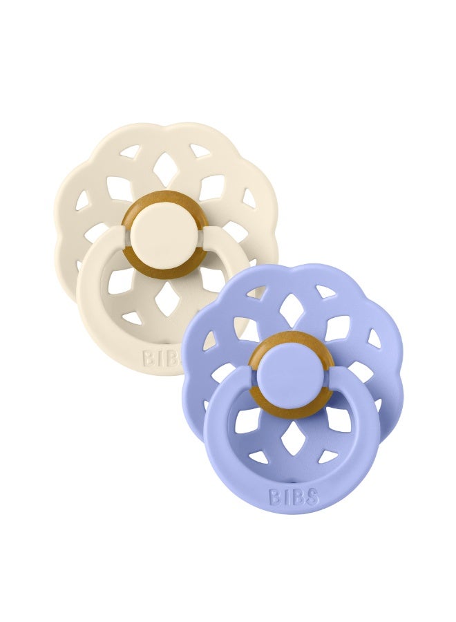 BIBS Pacifier Boheme 2 PACK Latex Size 1 Ivory/Hush - Image 1
