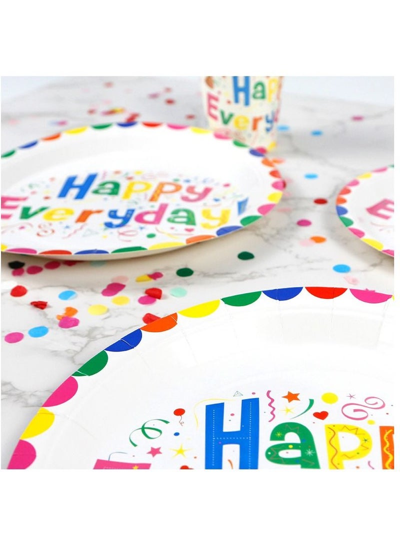 92-Piece Happy Bithday Party Pack Tableware Cups Napkin Tissue Straws Plates Set 10 Guest - Image 4