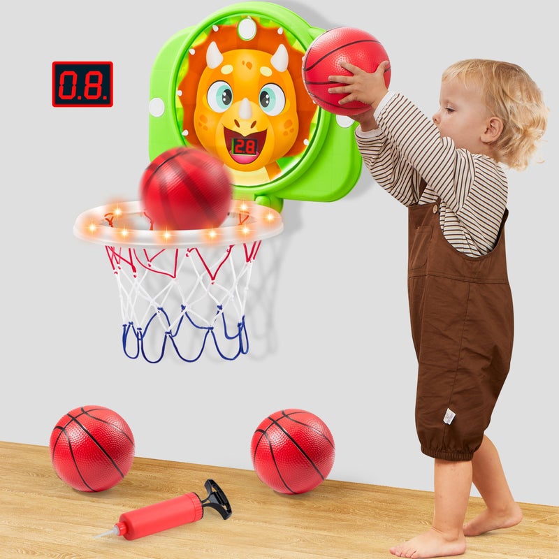 SYNCFUN Mini Basketball Hoop LED Scoring Indoor Hoop with 2 Balls Indoor Adjustable Height Basketball Hoop SpaceSaving Christmas Birthday Gifts Toy for Boy Girl Over 18 Months - Image 3