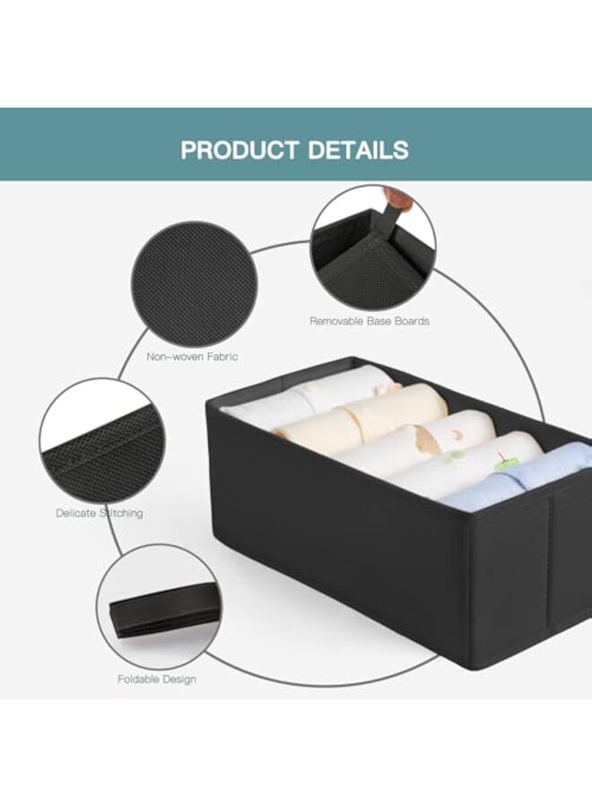 Drawer Organizer Clothes, 10 Pack Dresser Organizer for Baby Clothes, Underwear, Sock- Foldable Closet Organization and Storage Dividers Bins for Nursery, Bedroom (Black)  - Image 3