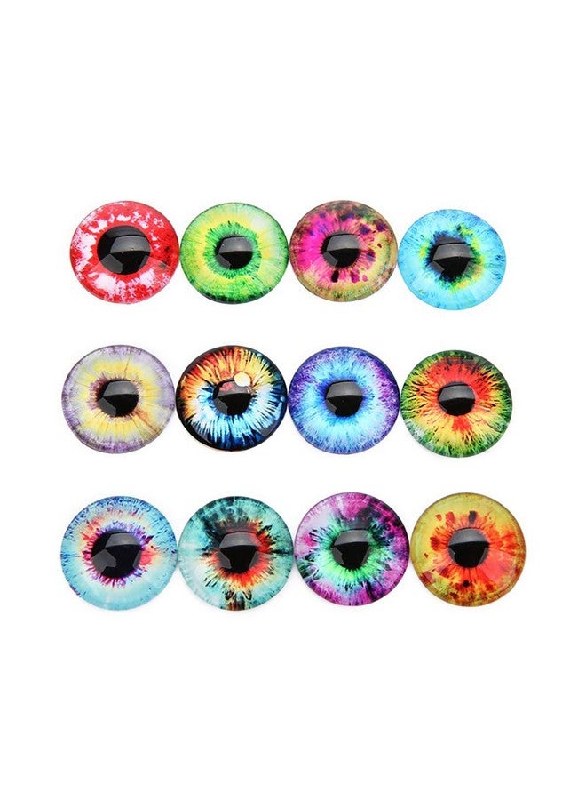 ccHuDE 20 Pcs 20Mm Mixed Style Eyes Round Time Gem Cover Glass Cabochon Dome Jewelry Finding Cameo Pendant Settings - Image 1