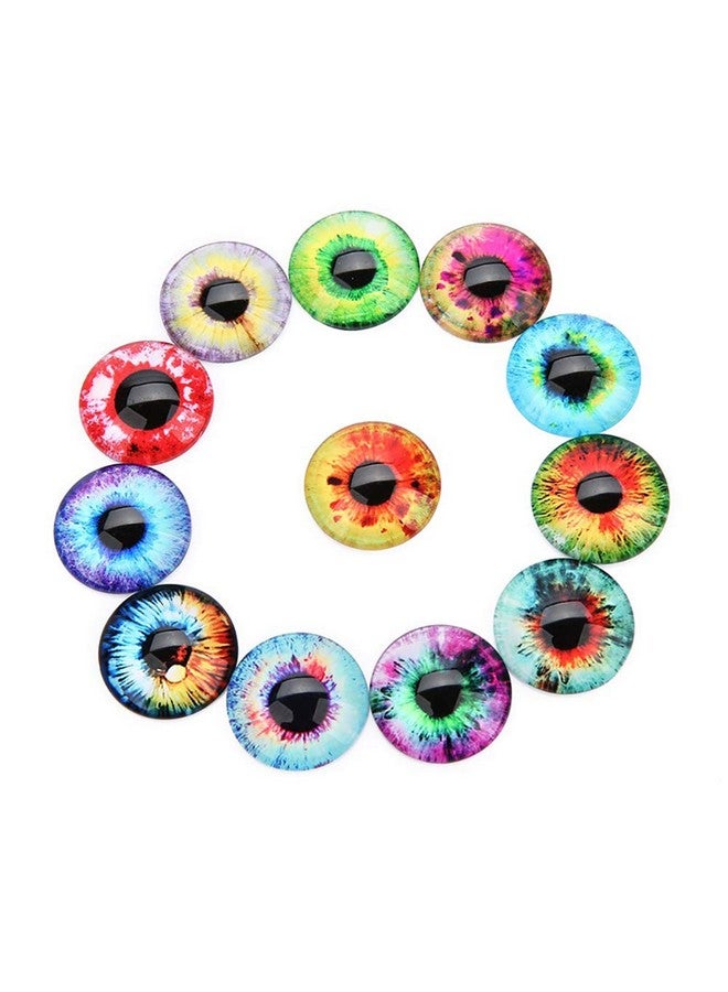 ccHuDE 20 Pcs 20Mm Mixed Style Eyes Round Time Gem Cover Glass Cabochon Dome Jewelry Finding Cameo Pendant Settings - Image 2