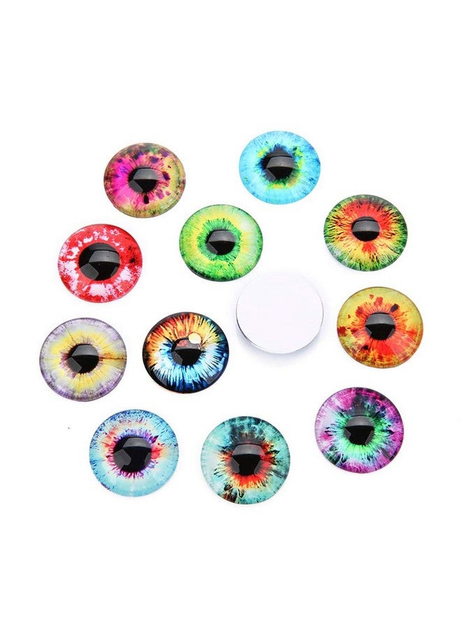 ccHuDE 20 Pcs 20Mm Mixed Style Eyes Round Time Gem Cover Glass Cabochon Dome Jewelry Finding Cameo Pendant Settings - Image 5