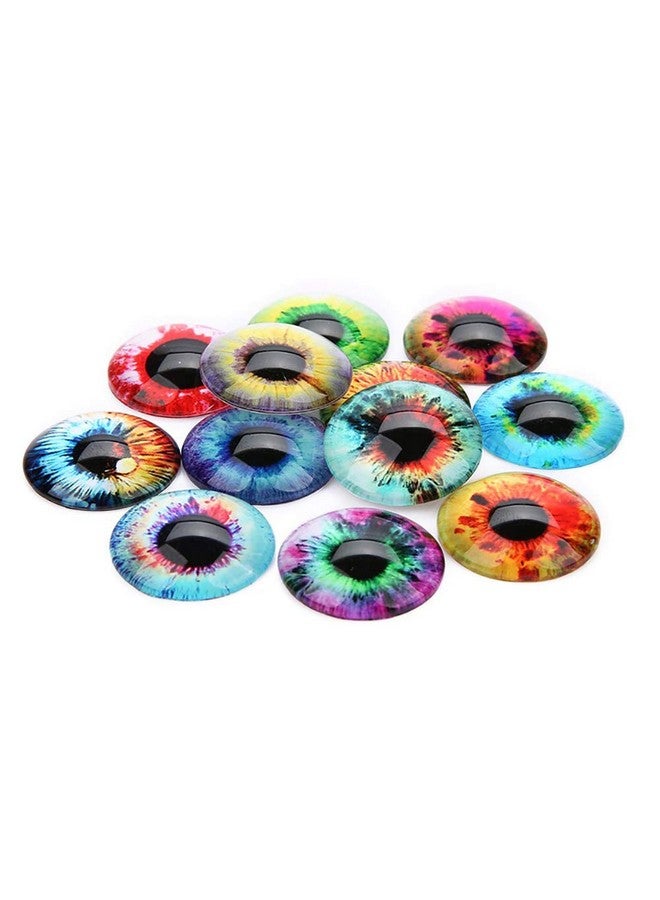 ccHuDE 20 Pcs 20Mm Mixed Style Eyes Round Time Gem Cover Glass Cabochon Dome Jewelry Finding Cameo Pendant Settings - Image 4